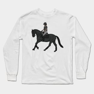 Black Dressage Canter Long Sleeve T-Shirt